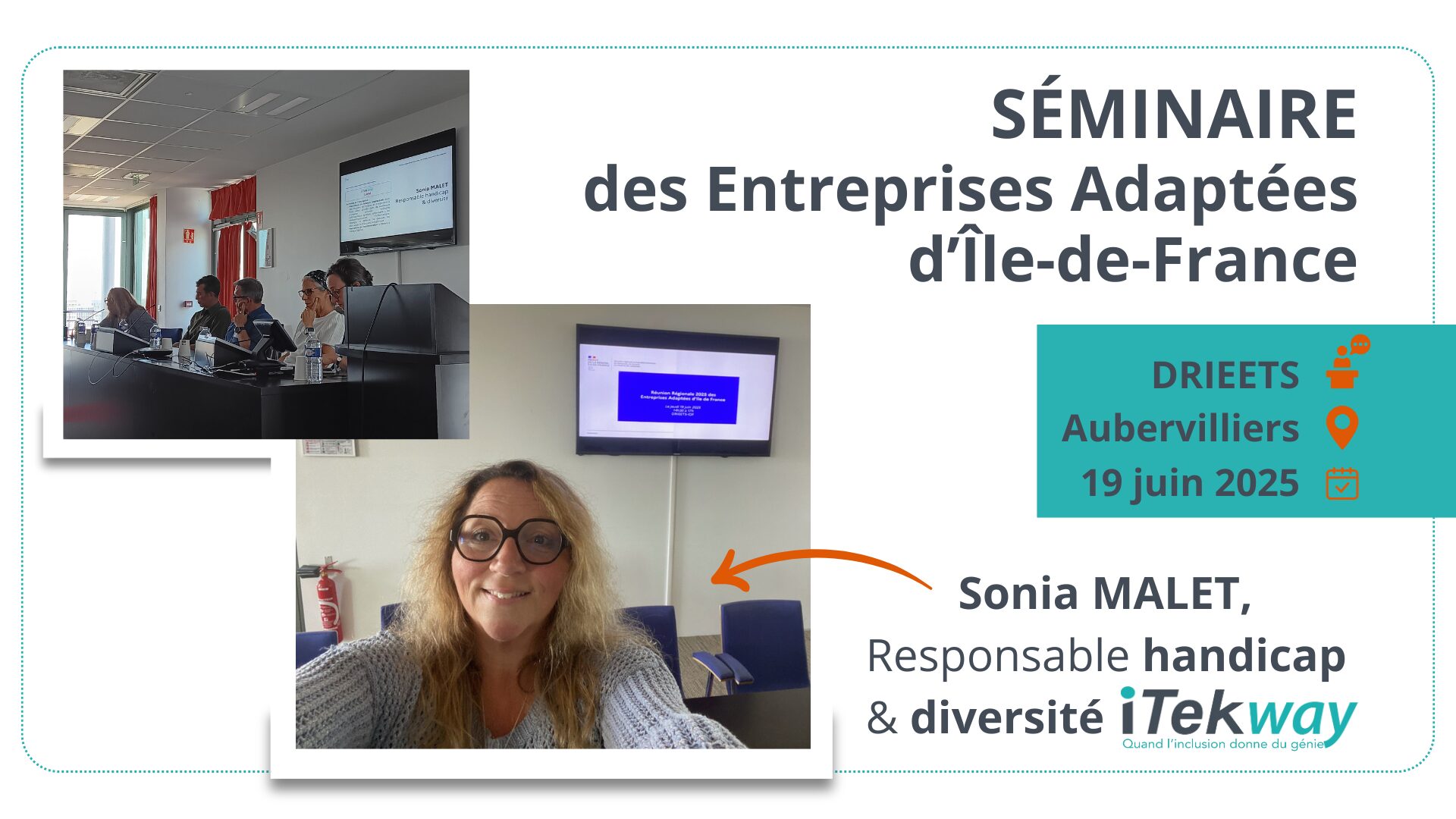Séminaire entreprises adaptées, Sonia Malet iTekway, Aubervilliers 2025