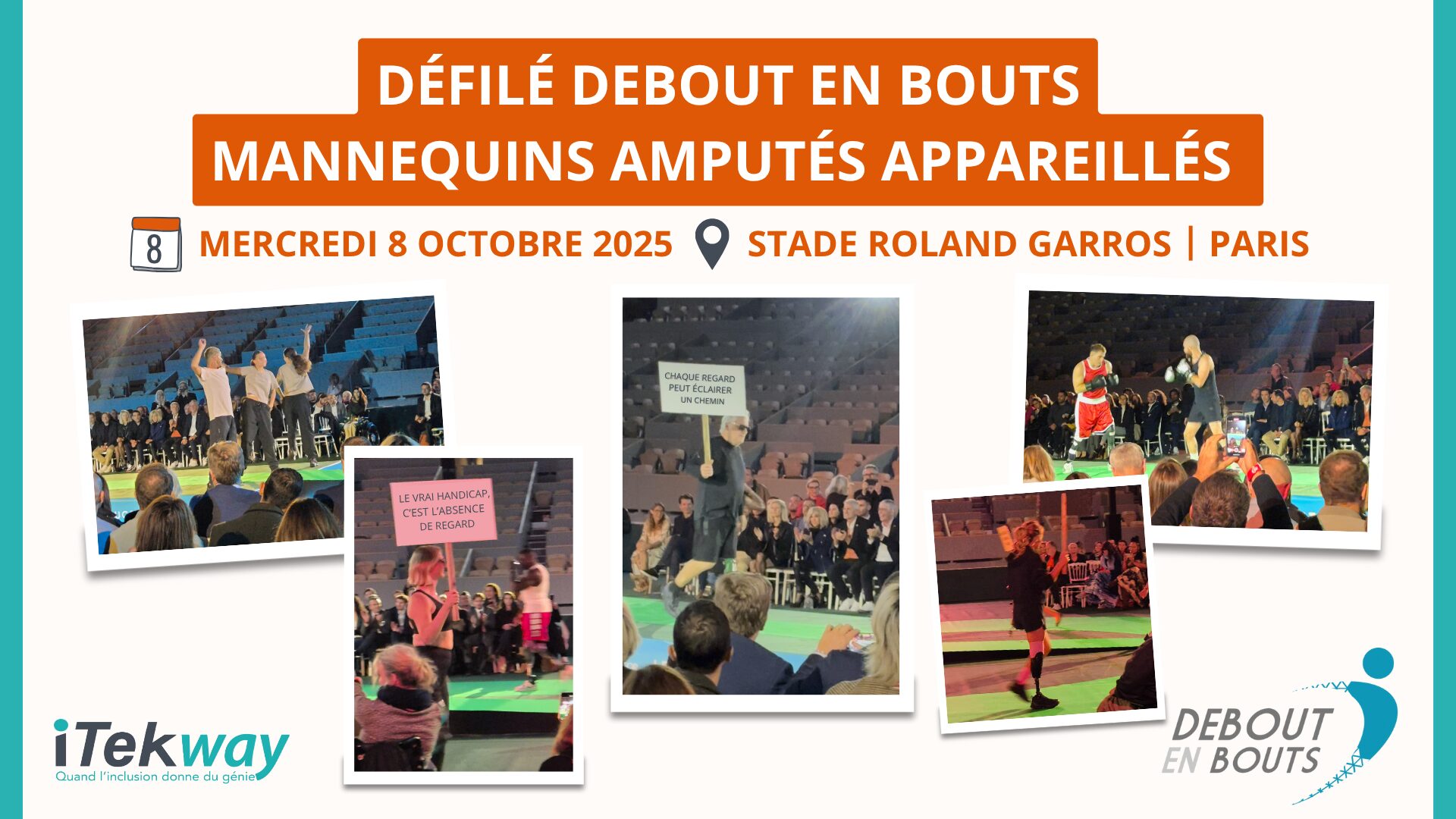 Photos du premier défilé de mannequins amputés et appareillés, organisé par l'association Debout en Bouts de Matthieu Lartot.