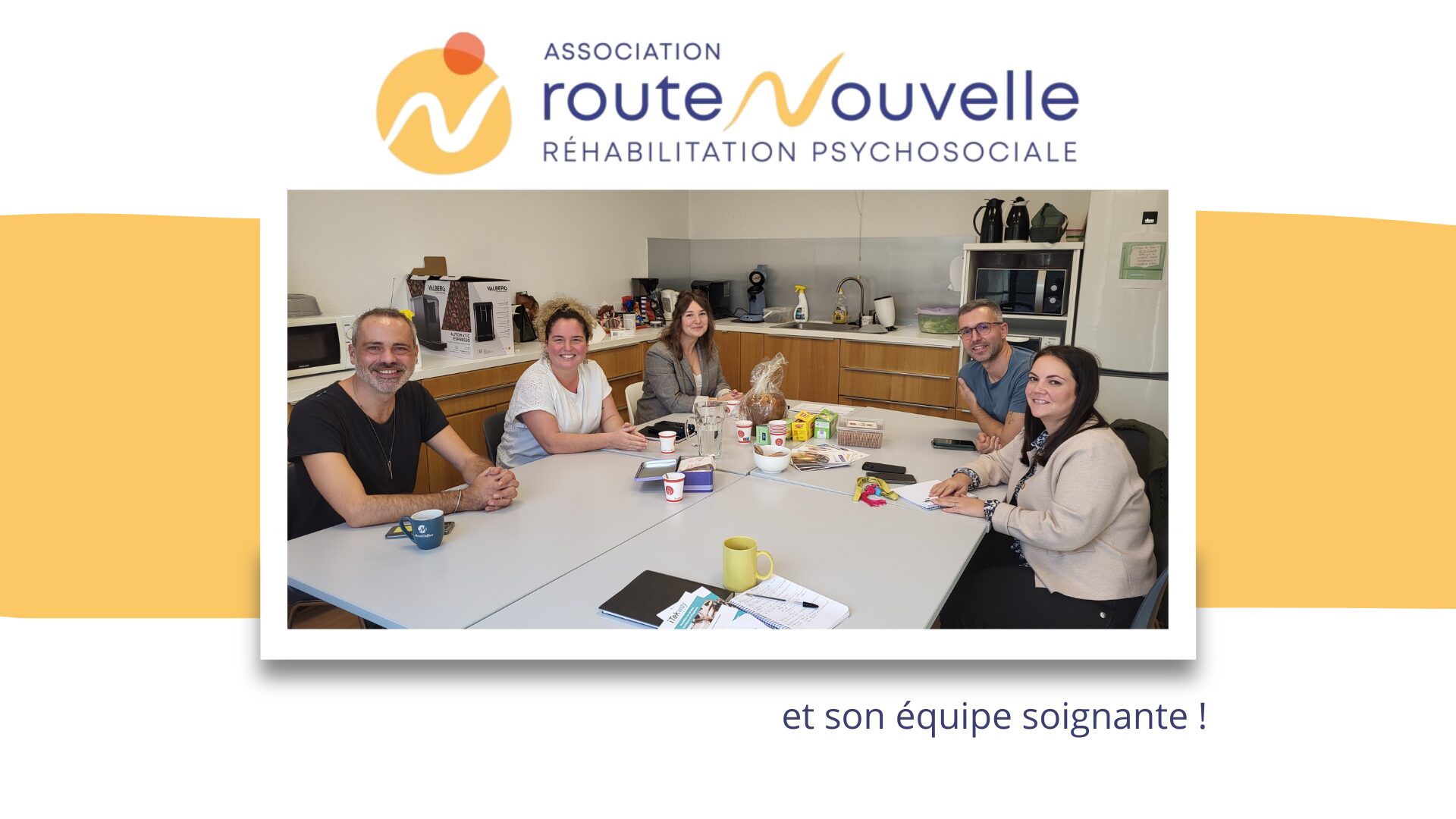 photo de l'équipe de l’Association Route Nouvelle, spécialisée dans la réhabilitation psychosociale des adultes en situation de handicap psychique à Toulouse.
